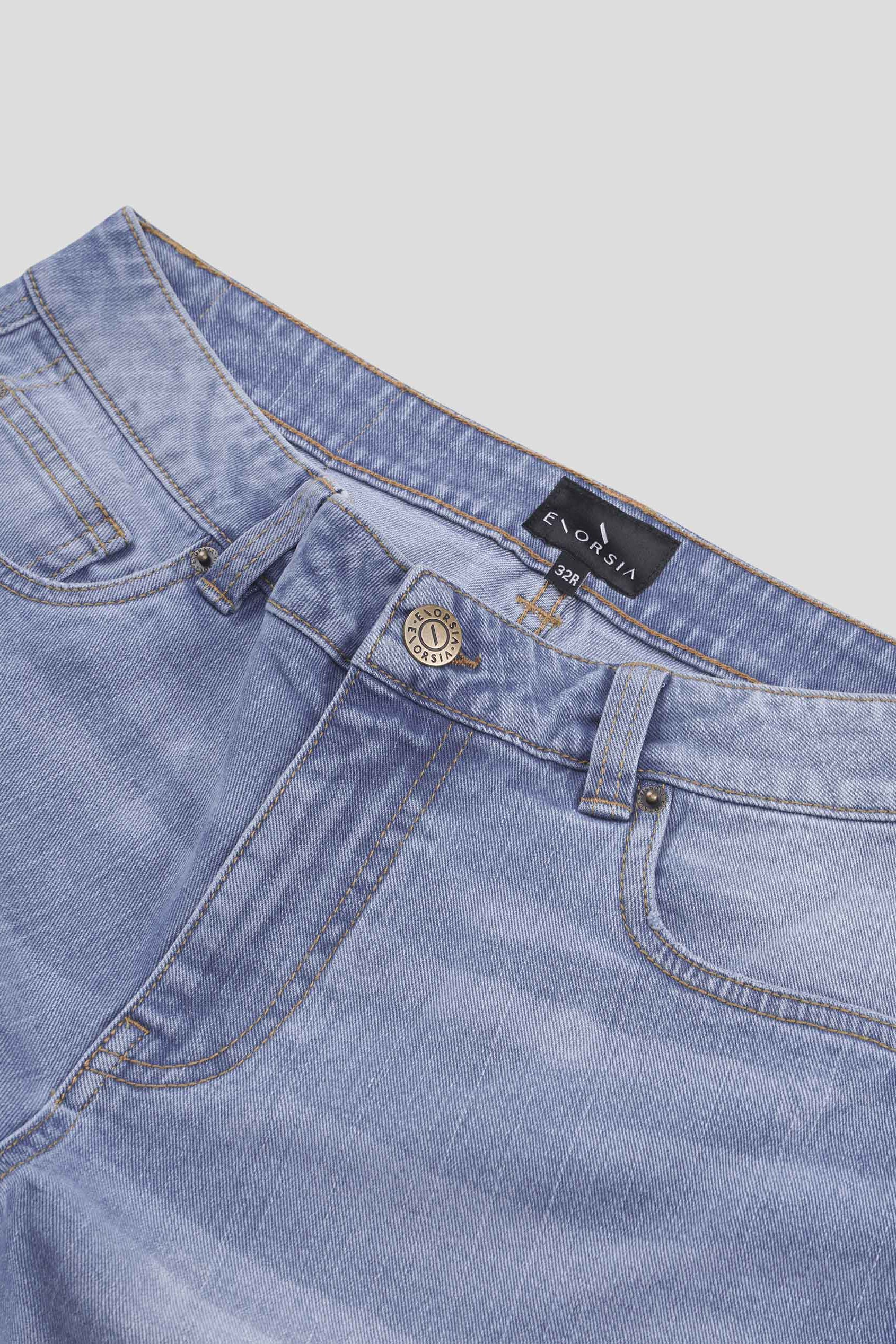 Mens Blue Denim Cargo Shorts