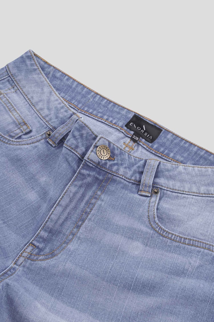 Mens Blue Denim Cargo Shorts