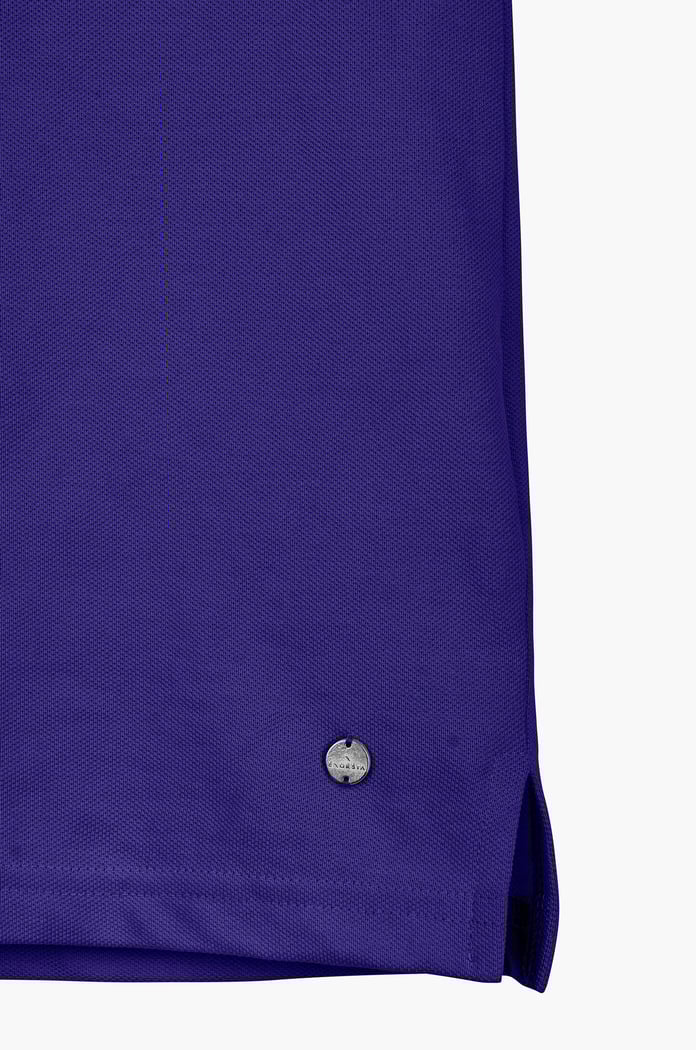 Tipped Collar Short Sleeves Zip Polo Shirt