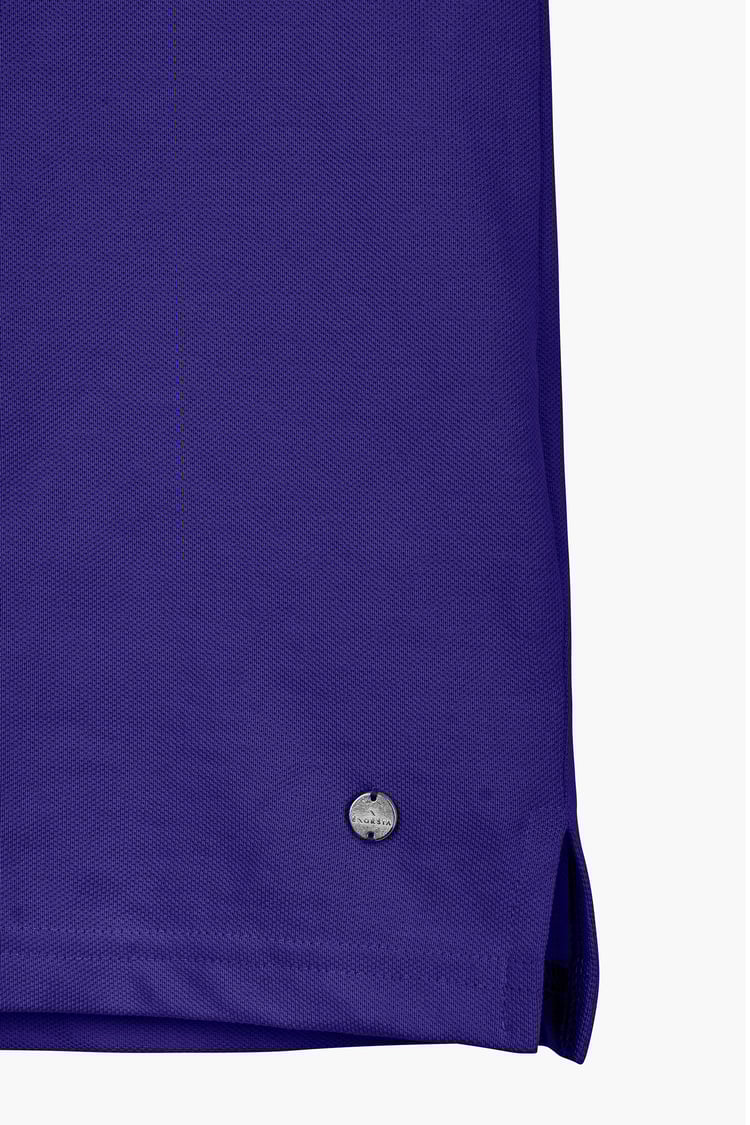 Tipped Collar Short Sleeves Zip Polo Shirt