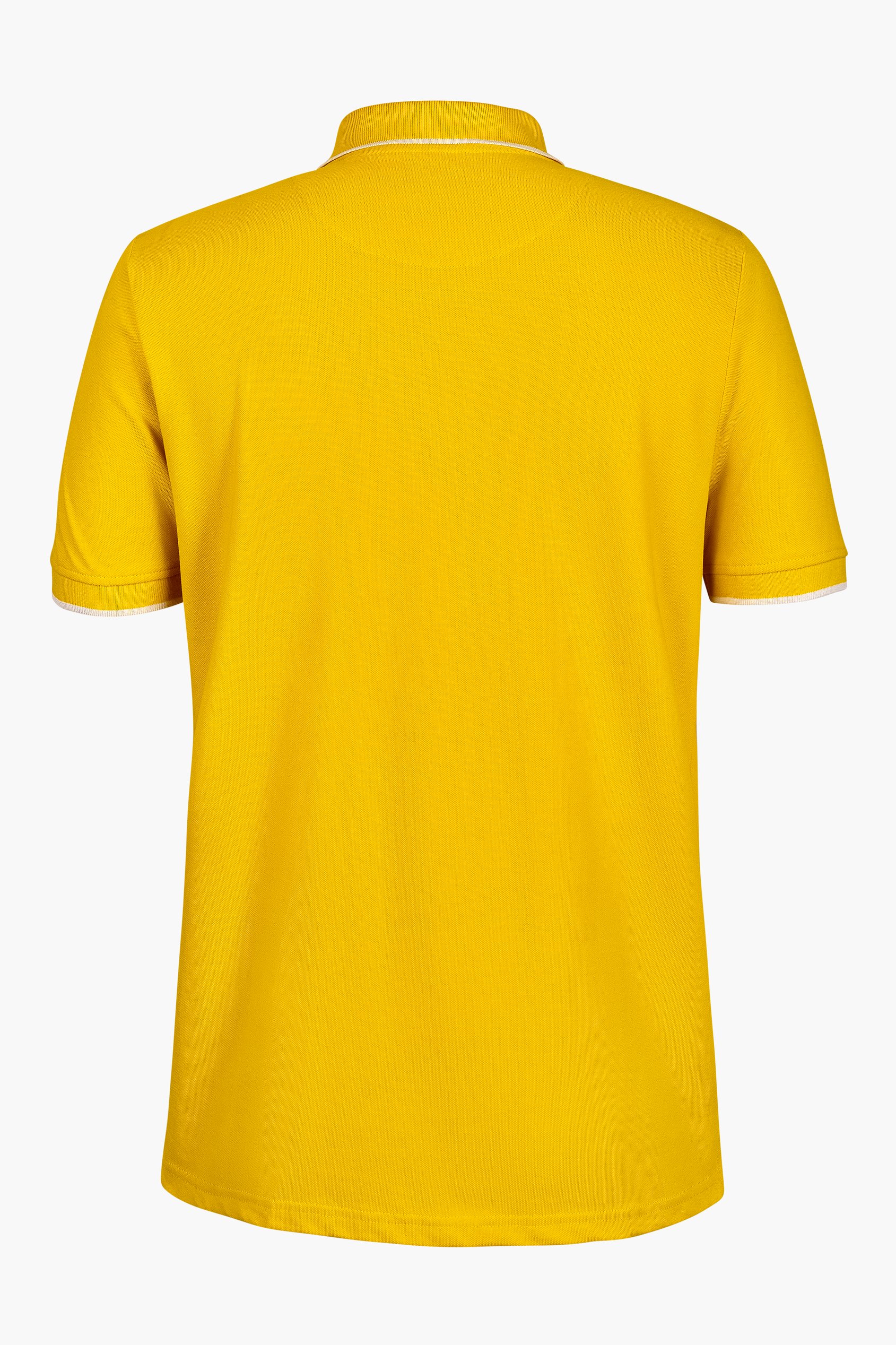 Tipped Collar Short Sleeves Zip Polo Shirt