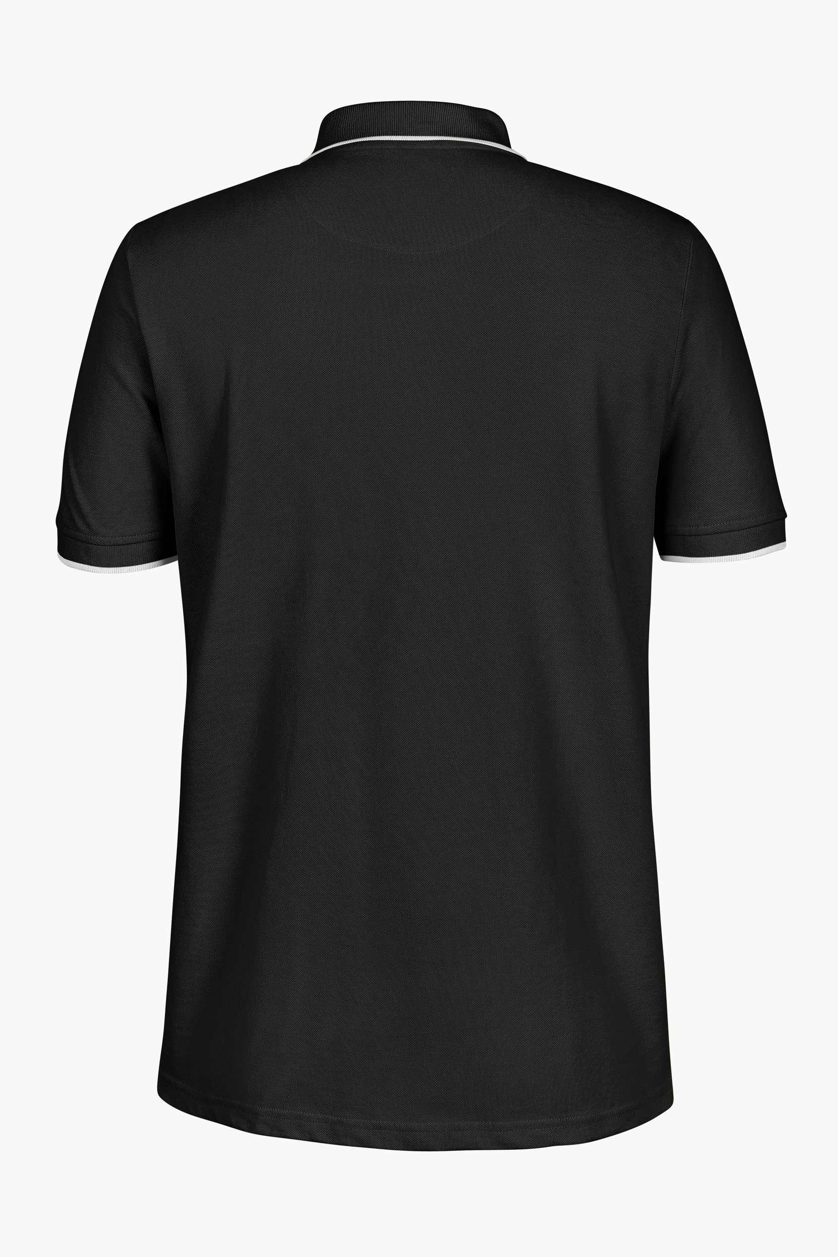 Tipped Collar Short Sleeves Zip Polo Shirt