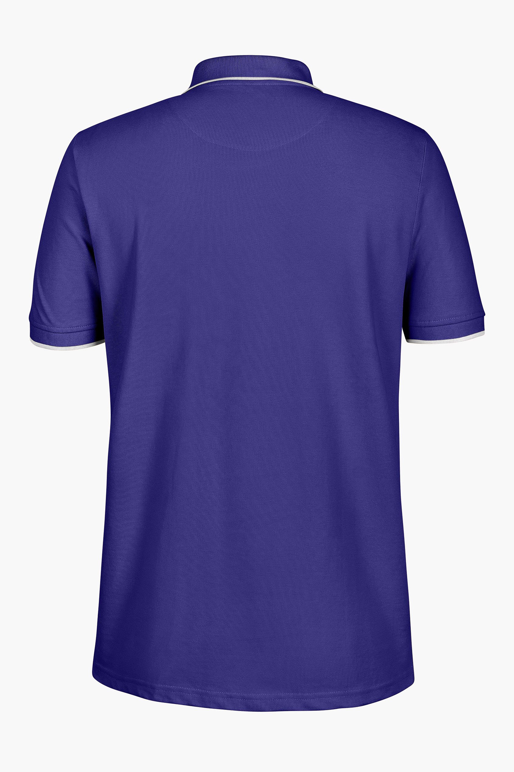 Tipped Collar Short Sleeves Zip Polo Shirt