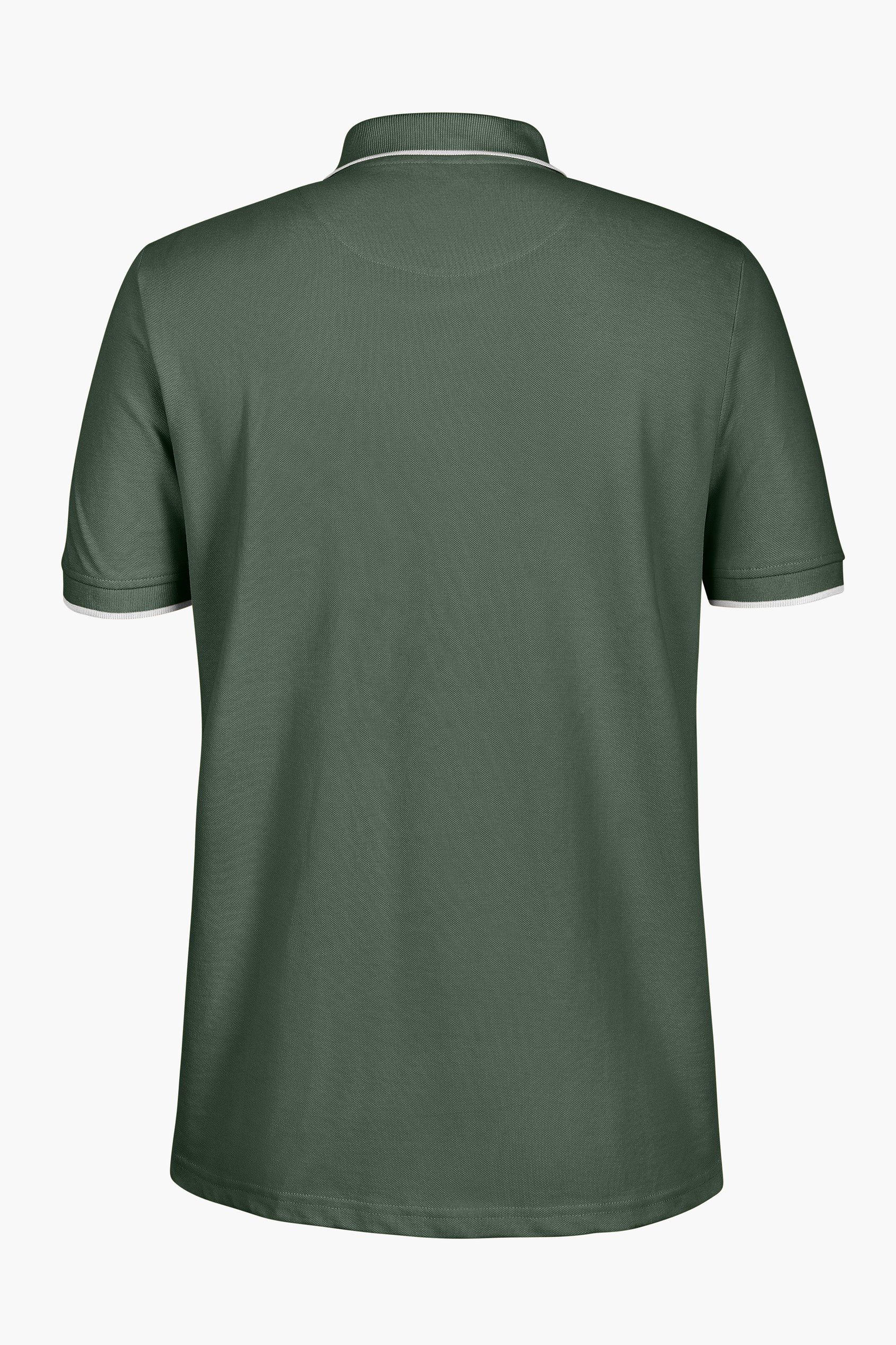 Tipped Collar Short Sleeves Zip Polo Shirt