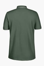 Tipped Collar Short Sleeves Zip Polo Shirt