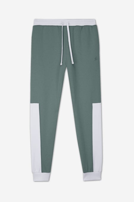 Mens Green Colour Block Jogger