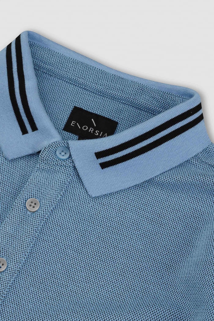 Design Pique Polo With Rib Detailing