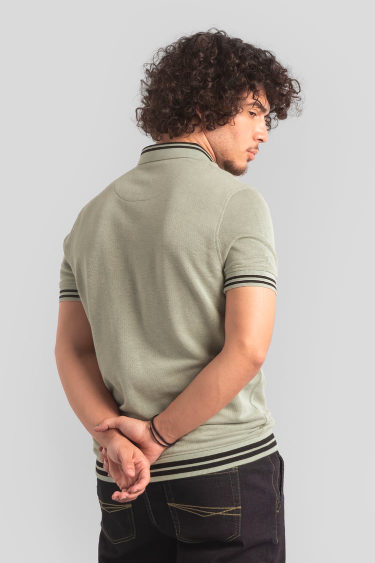Design Pique Polo With Rib Detailing