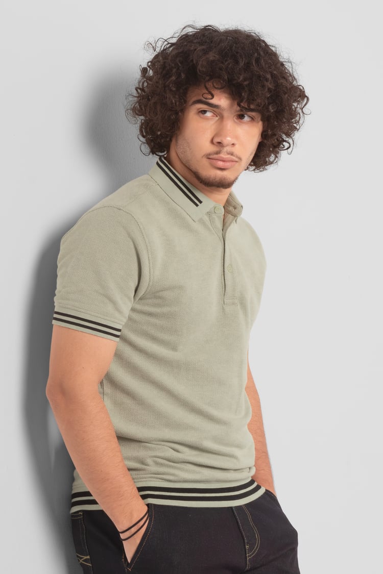 Design Pique Polo With Rib Detailing