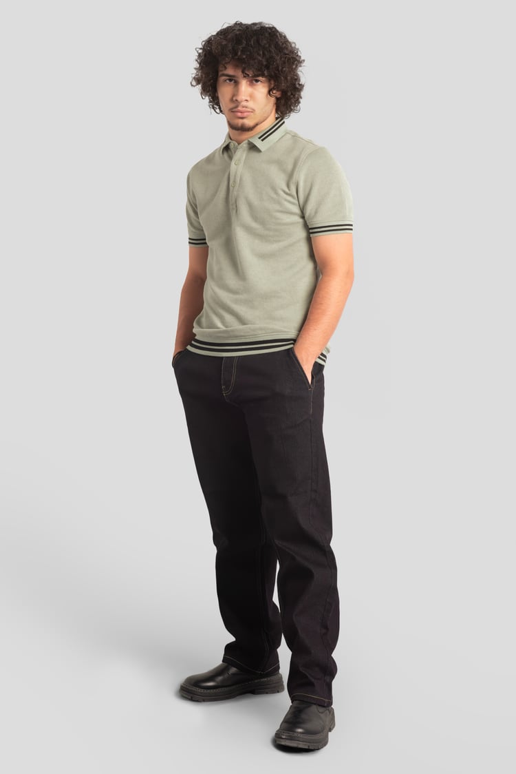 Design Pique Polo With Rib Detailing