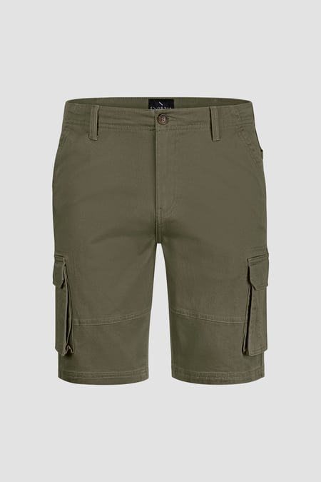 Men's Olive Stretch Cotton Cargo Shorts