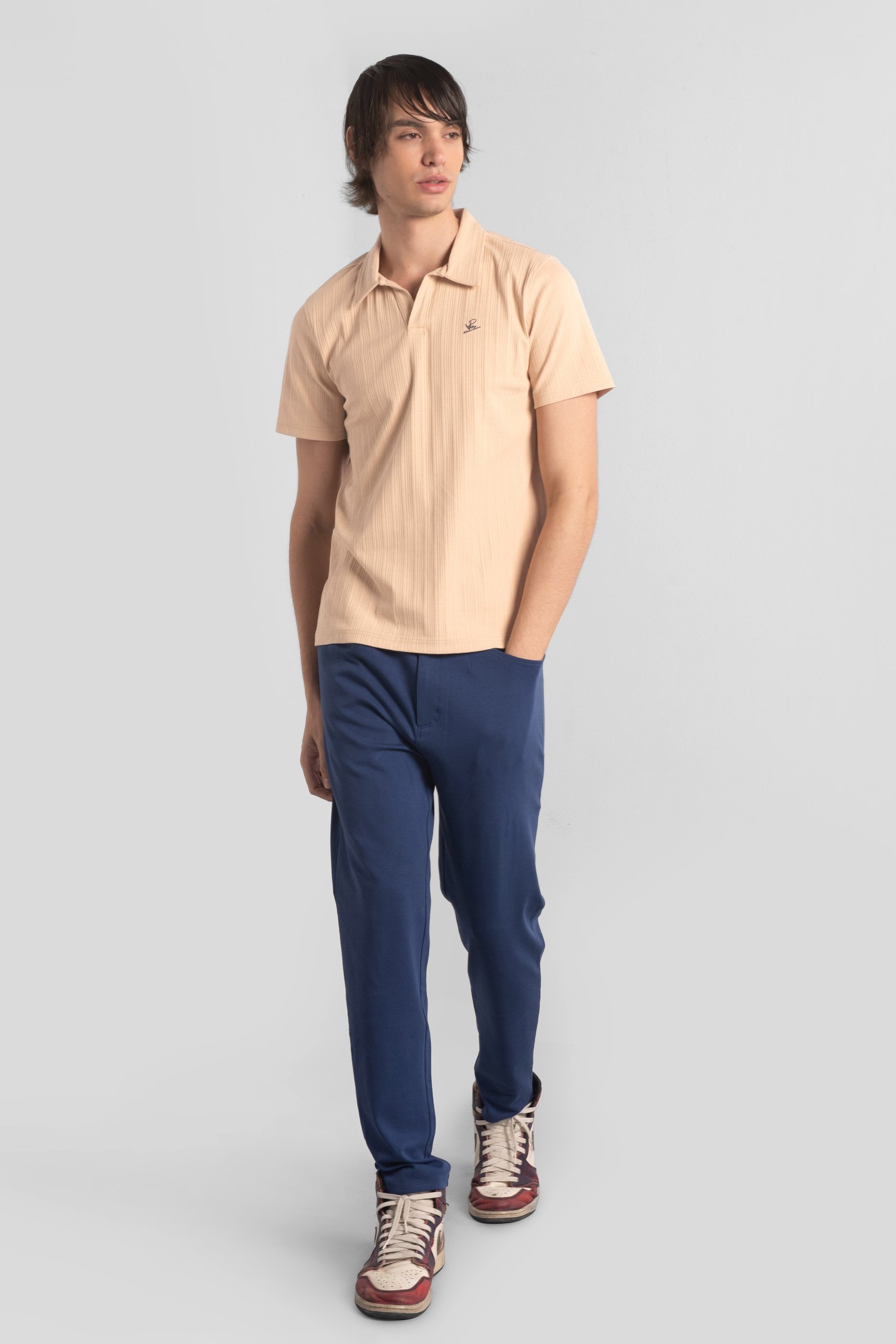 Rib Textured Men’s Polo Shirt