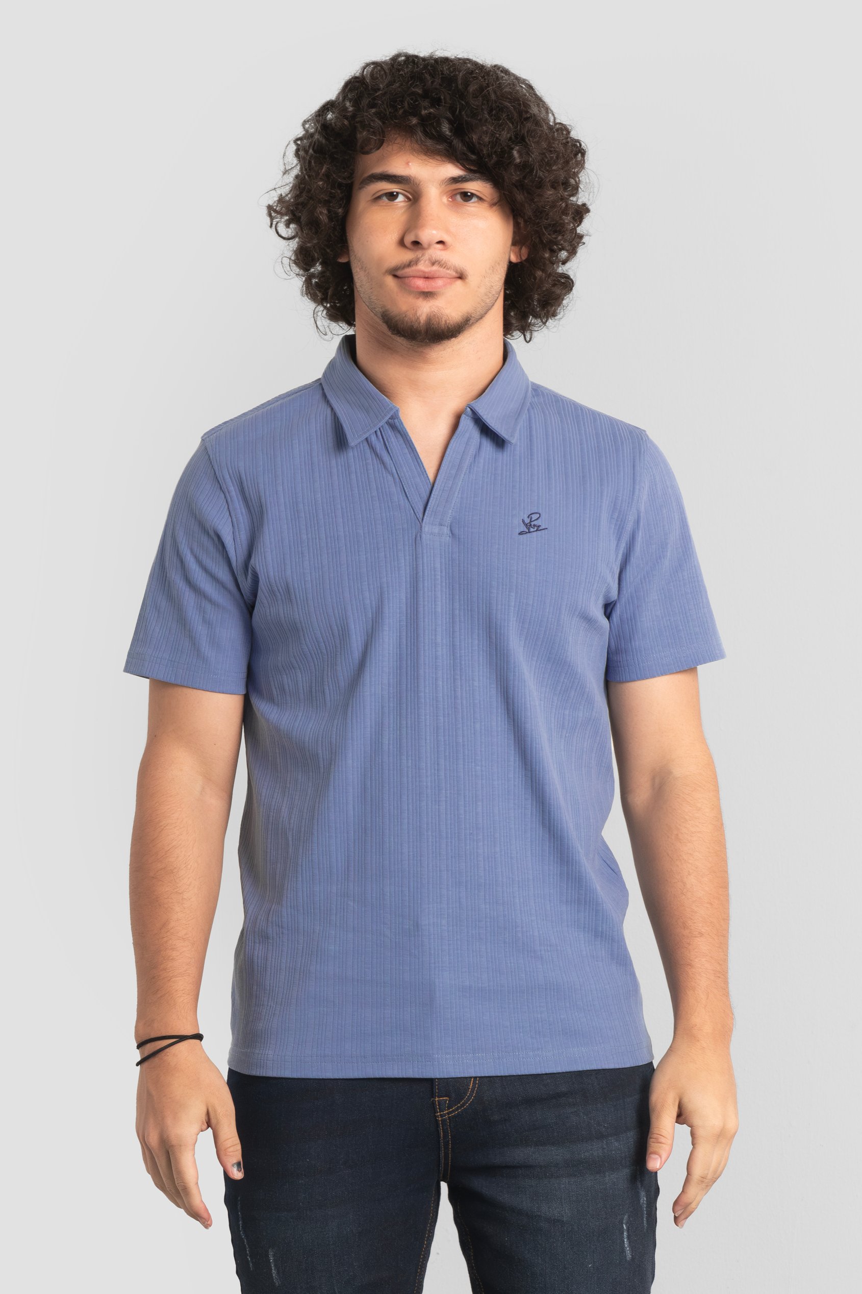 Rib Textured Men’s Polo Shirt