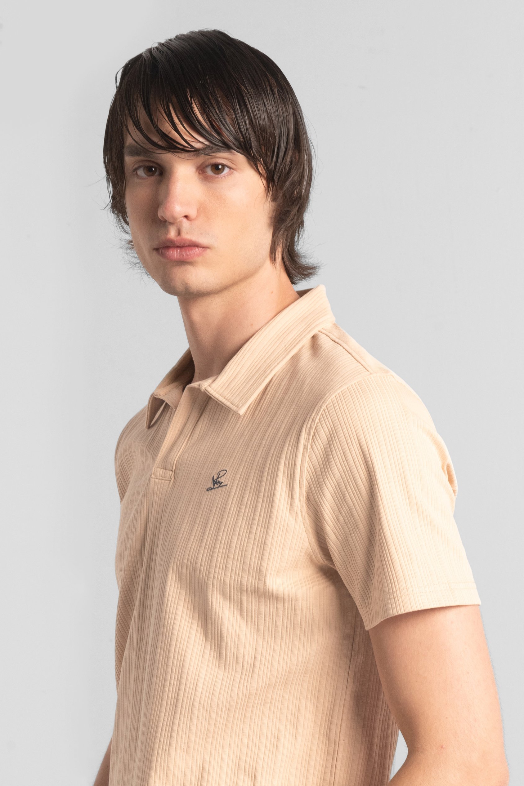 Rib Textured Men’s Polo Shirt