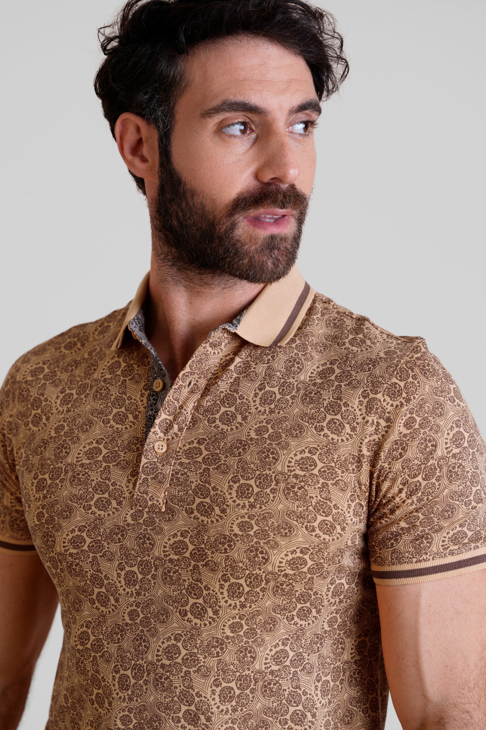 Turtle Shell Inspired Short Sleeves Polo Shirt