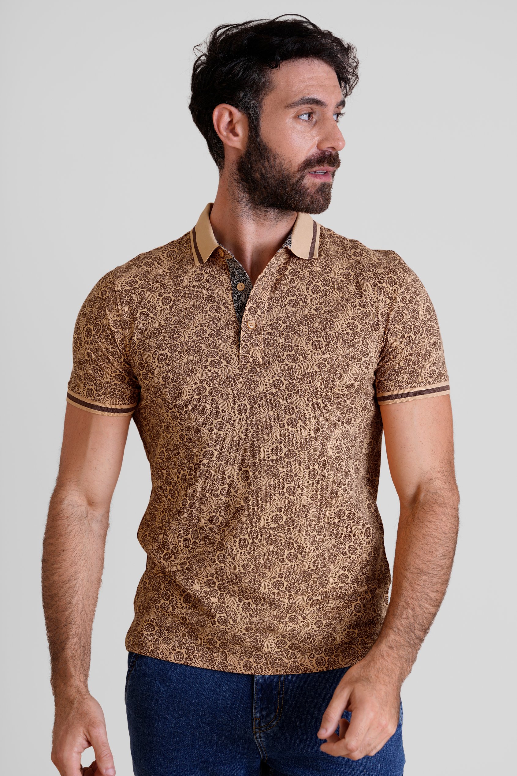 Turtle Shell Inspired Short Sleeves Polo Shirt