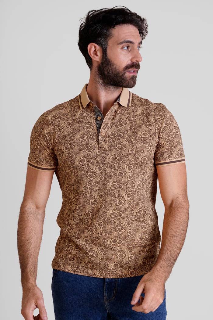 Turtle Shell Inspired Short Sleeves Polo Shirt