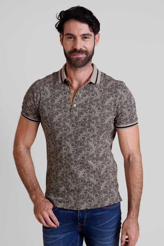 Turtle Shell Inspired Short Sleeves Polo Shirt