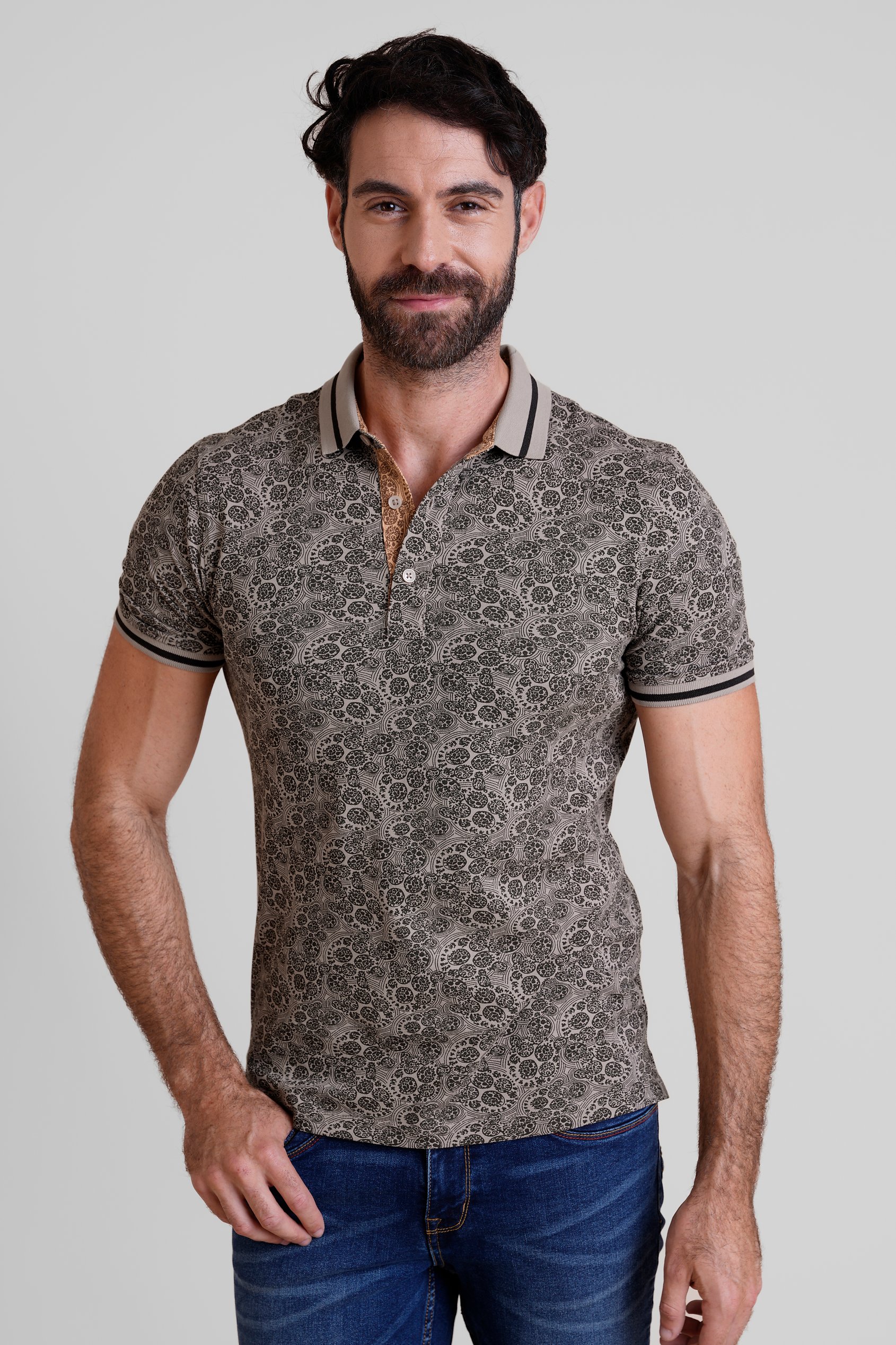 Turtle Shell Inspired Short Sleeves Polo Shirt