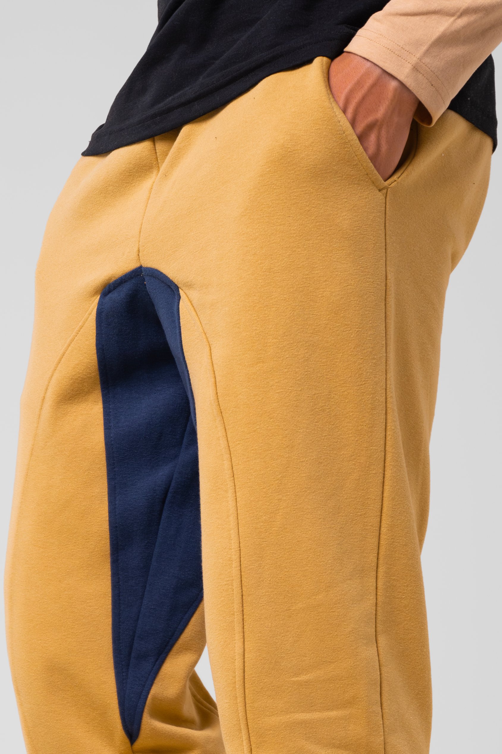 Mens Fleece Joggers With Contrast Panels