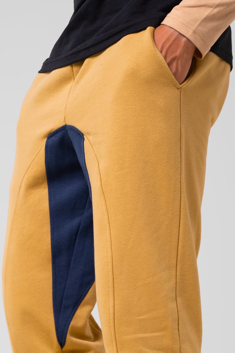 Mens Fleece Joggers With Contrast Panels