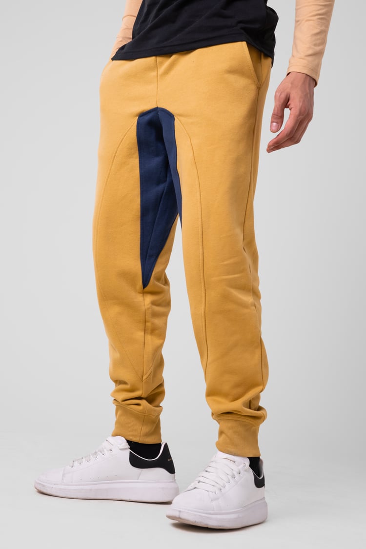 Mens Fleece Joggers With Contrast Panels