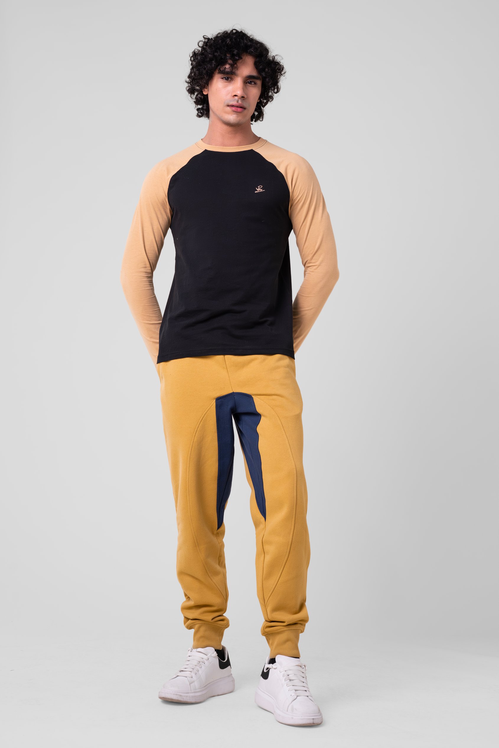 Mens Fleece Joggers With Contrast Panels
