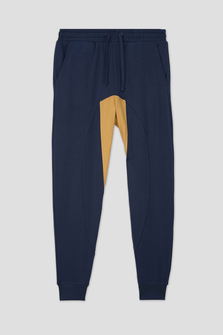 Mens Fleece Joggers With Contrast Panels