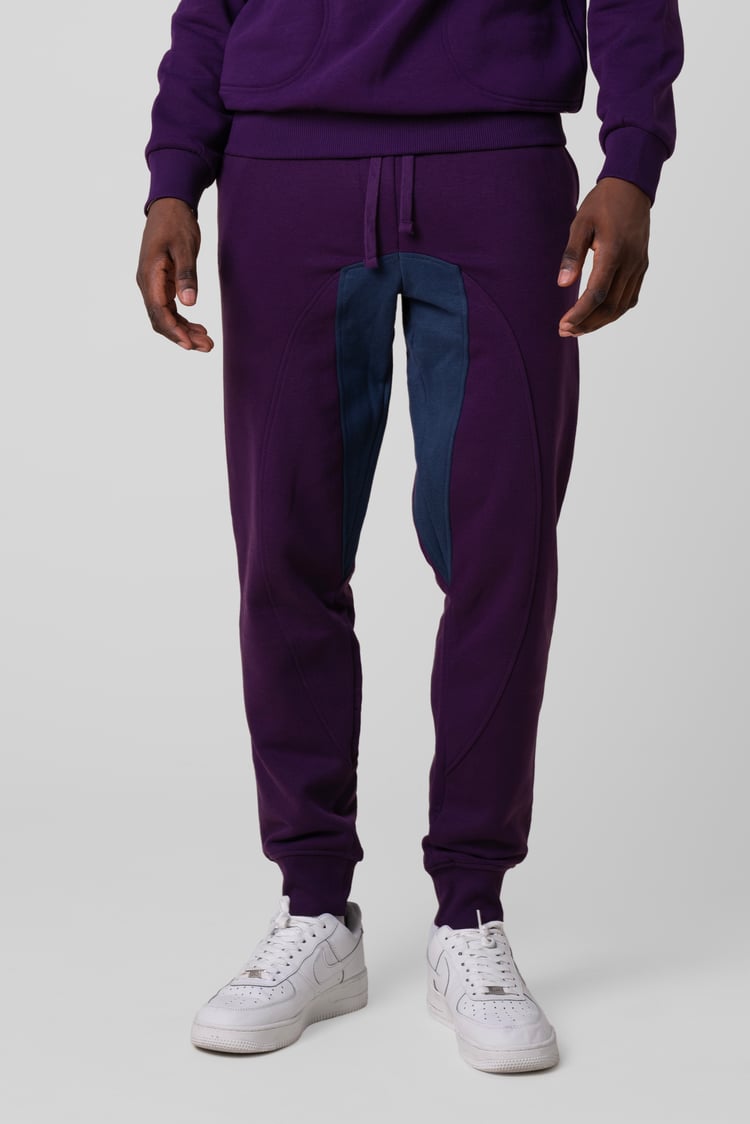 Mens Fleece Joggers With Contrast Panels