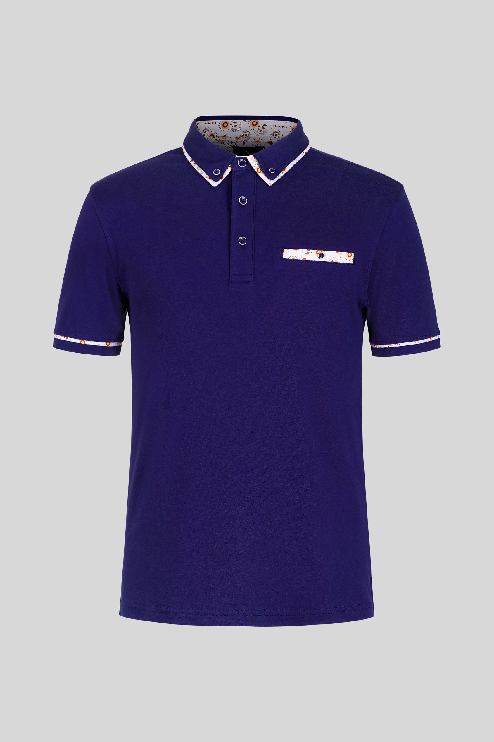 Contrast Double layer collar  Short Sleeves Polo Shirt