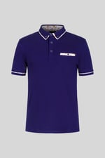 Contrast Double layer collar  Short Sleeves Polo Shirt