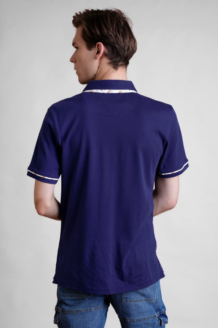 Contrast Double layer collar  Short Sleeves Polo Shirt