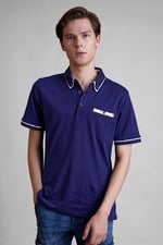 Contrast Double layer collar  Short Sleeves Polo Shirt