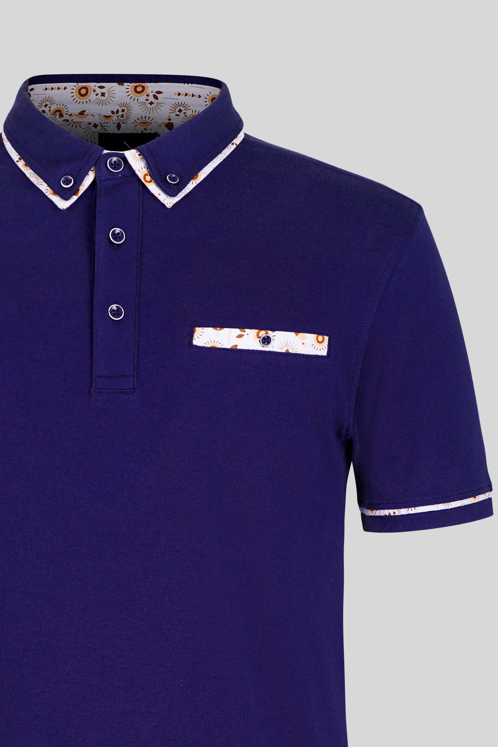 Contrast Double layer collar  Short Sleeves Polo Shirt