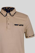 Contrast Double layer collar  Short Sleeves Polo Shirt