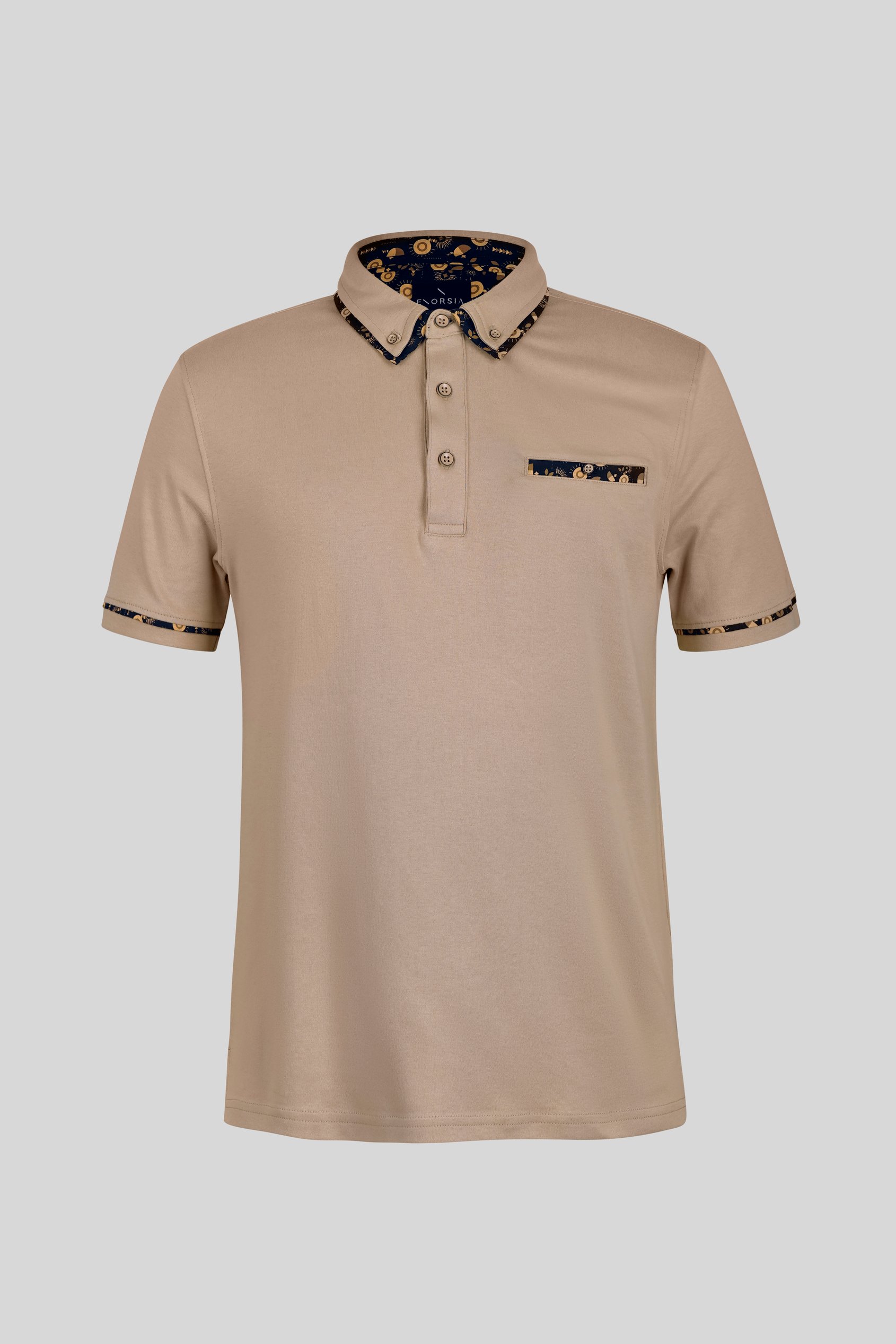 Contrast Double layer collar  Short Sleeves Polo Shirt