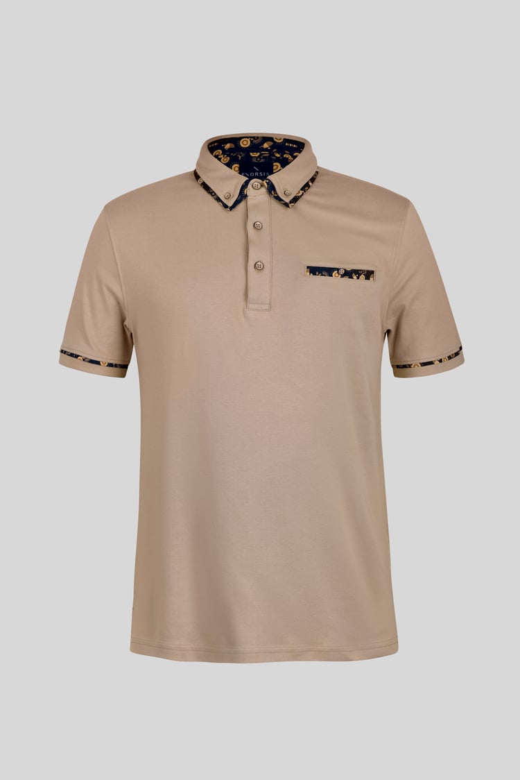 Contrast Double layer collar  Short Sleeves Polo Shirt