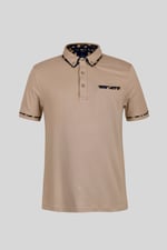 Contrast Double layer collar  Short Sleeves Polo Shirt