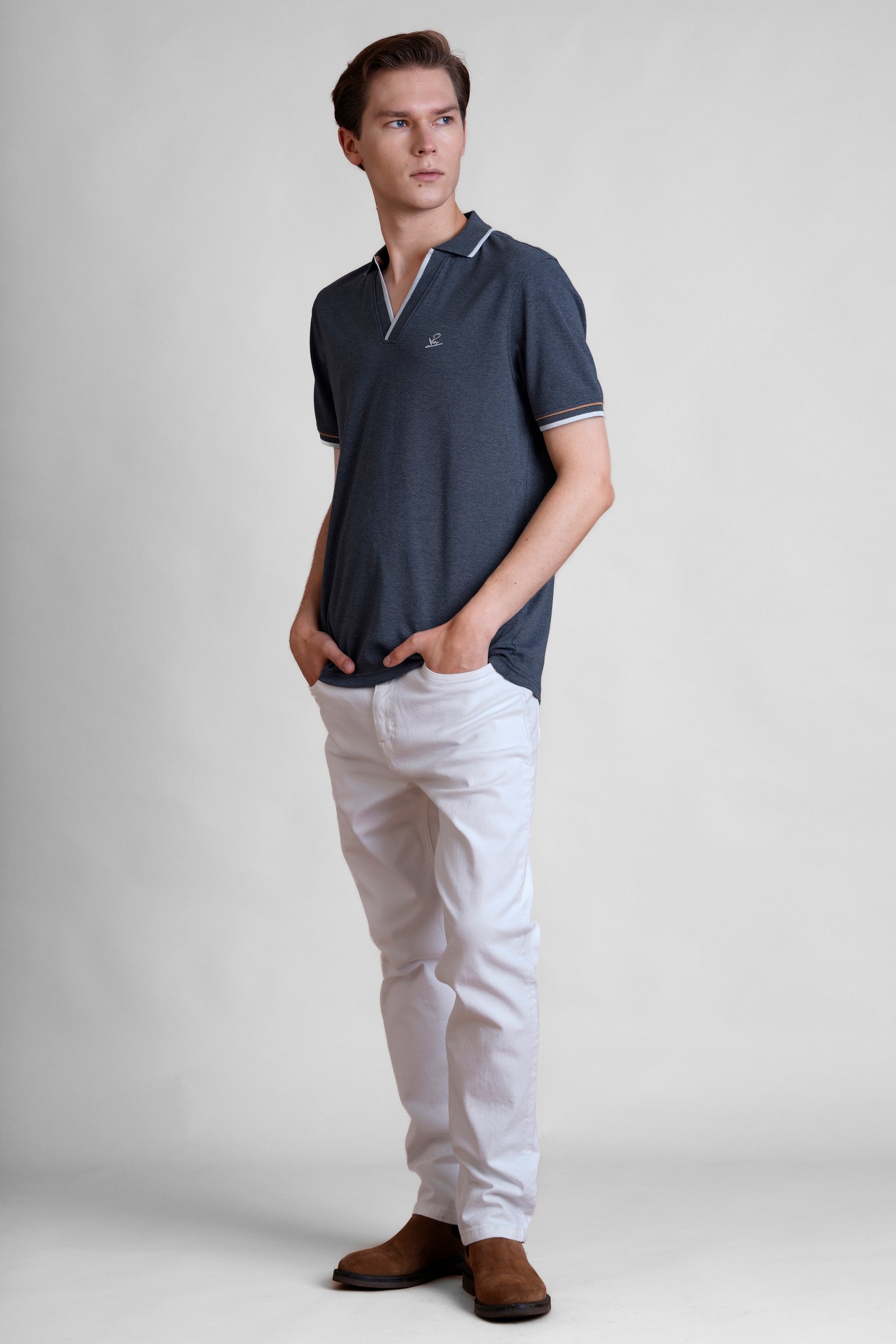 V-Neck Classic Polo Shirt