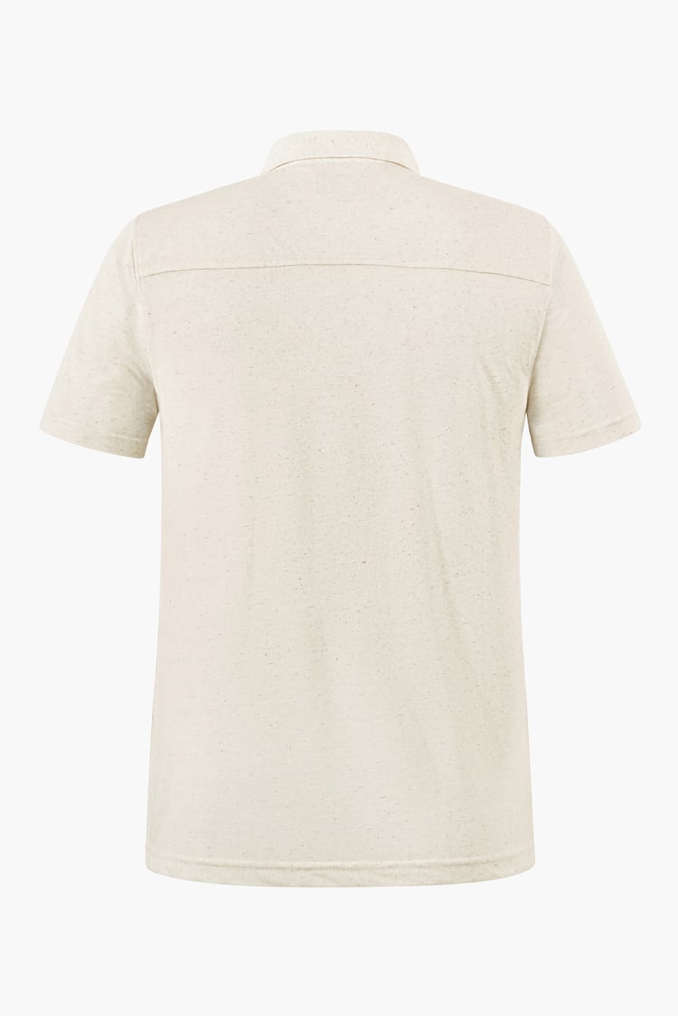 Linen Blended Solid Short Sleeve Polo Shirt's