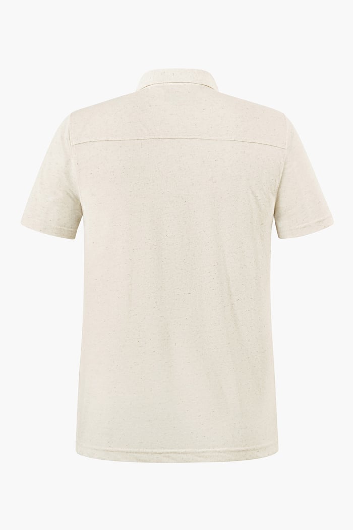 Linen Blended Solid Short Sleeve Polo Shirt's