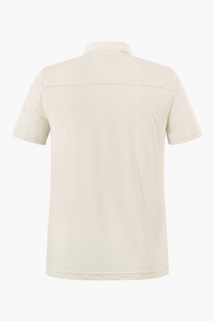 Linen Blended Solid Short Sleeve Polo Shirt's