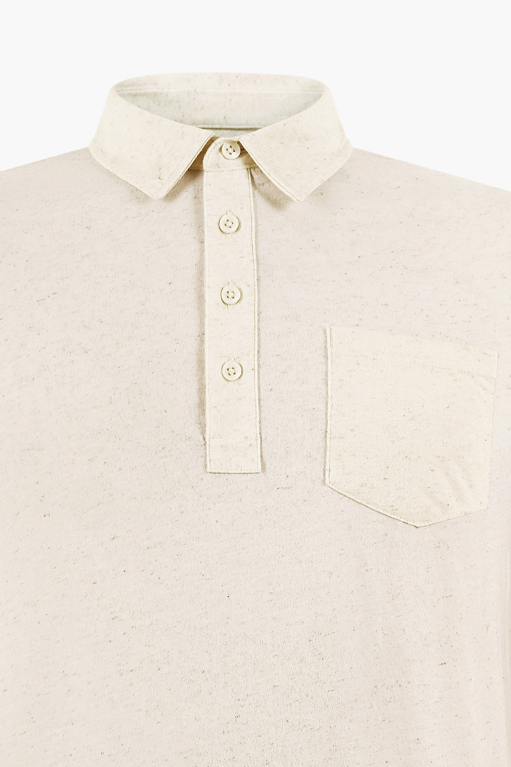 Linen Blended Solid Short Sleeve Polo Shirt's