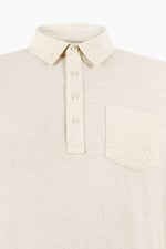 Linen Blended Solid Short Sleeve Polo Shirt's