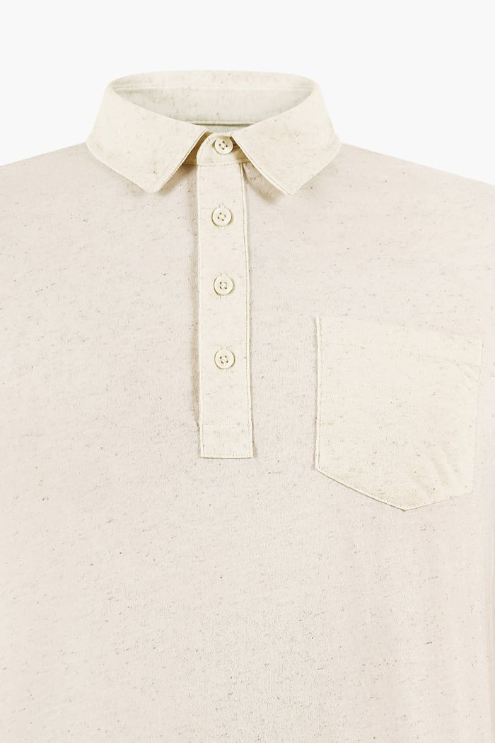 Linen Blended Solid Short Sleeve Polo Shirt's