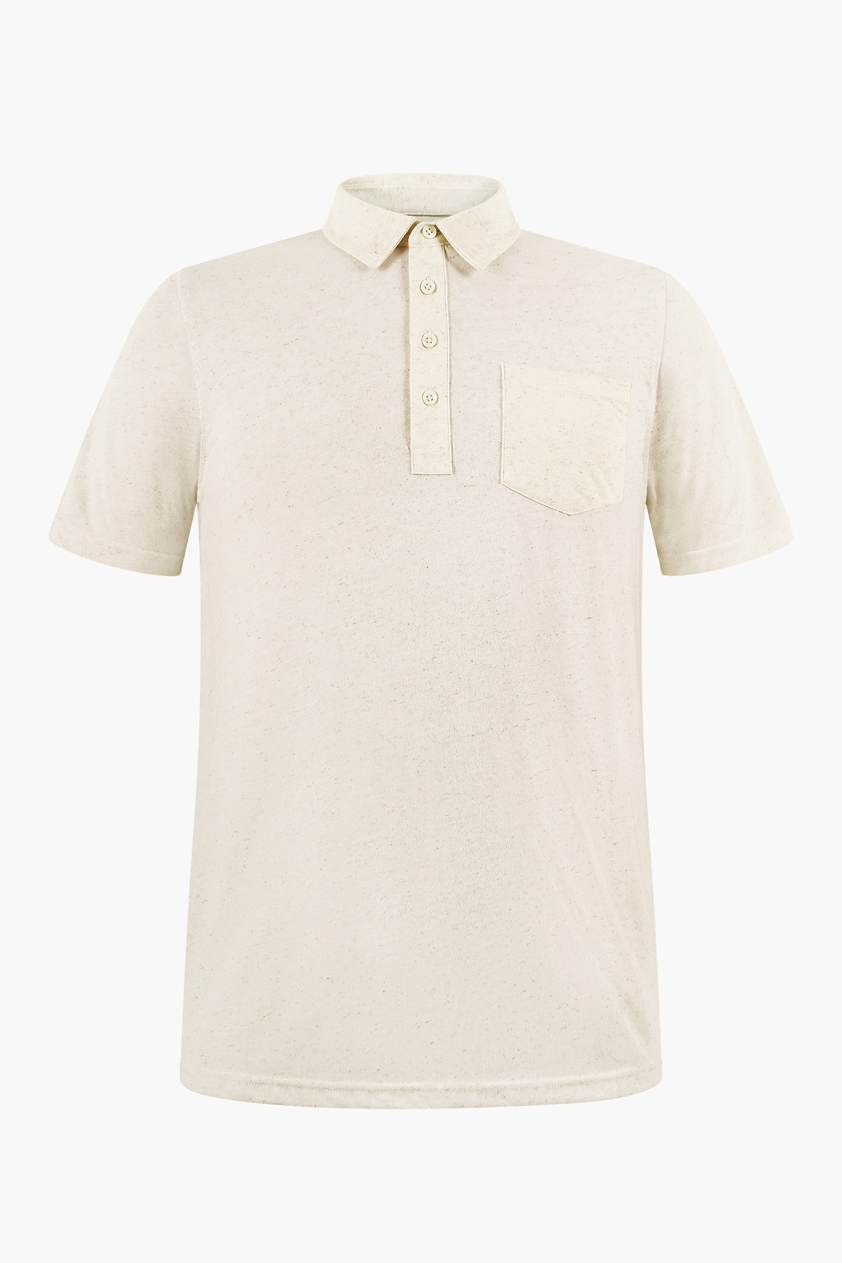 Linen Blended Solid Short Sleeve Polo Shirt's