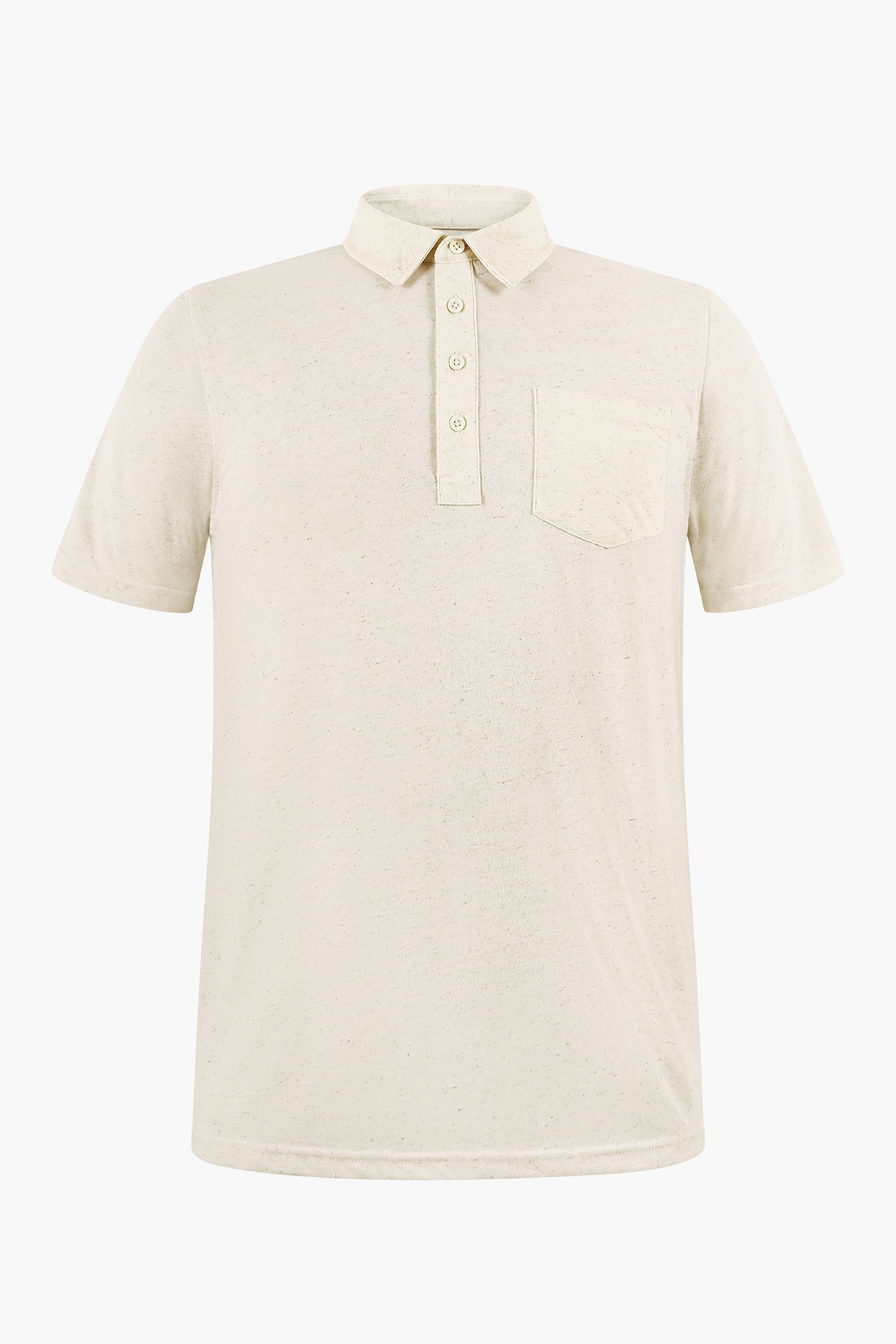 Linen Blended Solid Short Sleeve Polo Shirt's