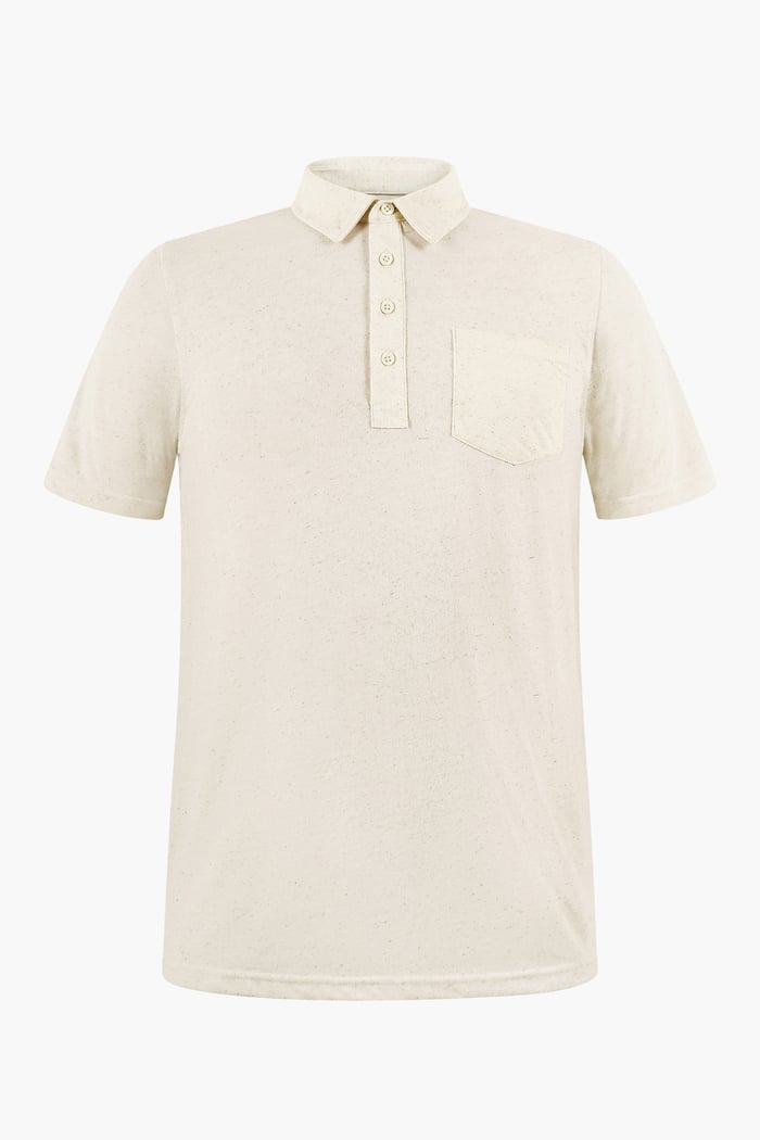 Linen Blended Solid Short Sleeve Polo Shirt's