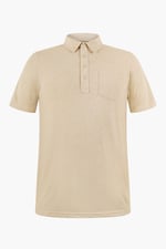 Linen Blended Solid Short Sleeve Polo Shirt's