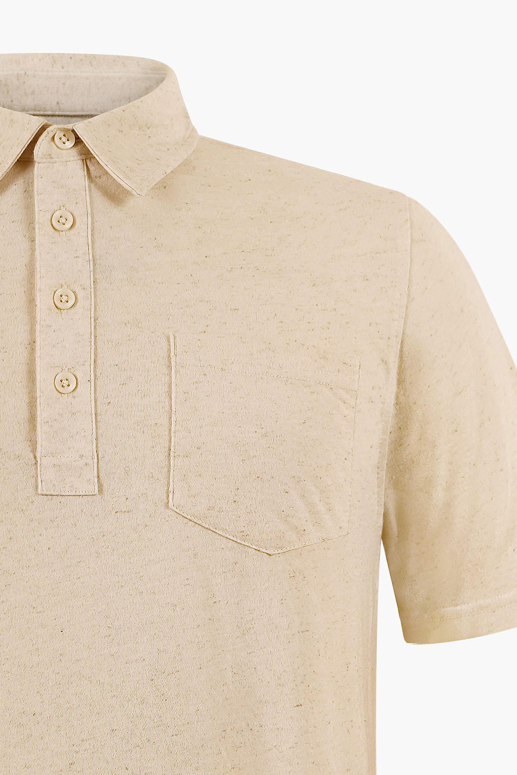 Linen Blended Solid Short Sleeve Polo Shirt's